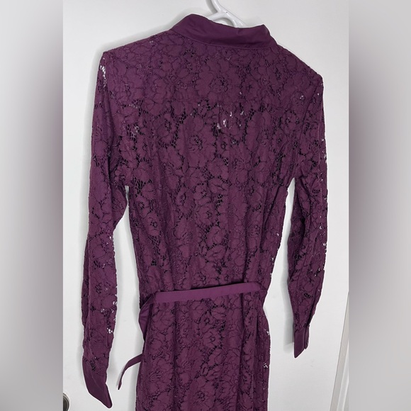 Ann Taylor Deep Burgundy Lace Long Sleeve Dress - Picture 9 of 13